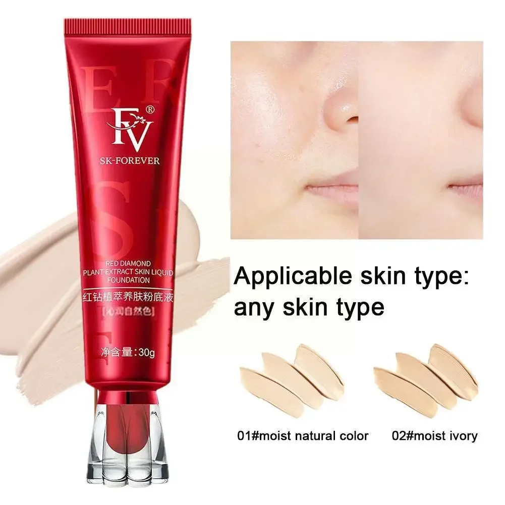 FV Foundation Liquid Ginseng Bird's Nest Polypeptide Concealer Skin Nourishing BB Cream Makeup Cosmetics Red