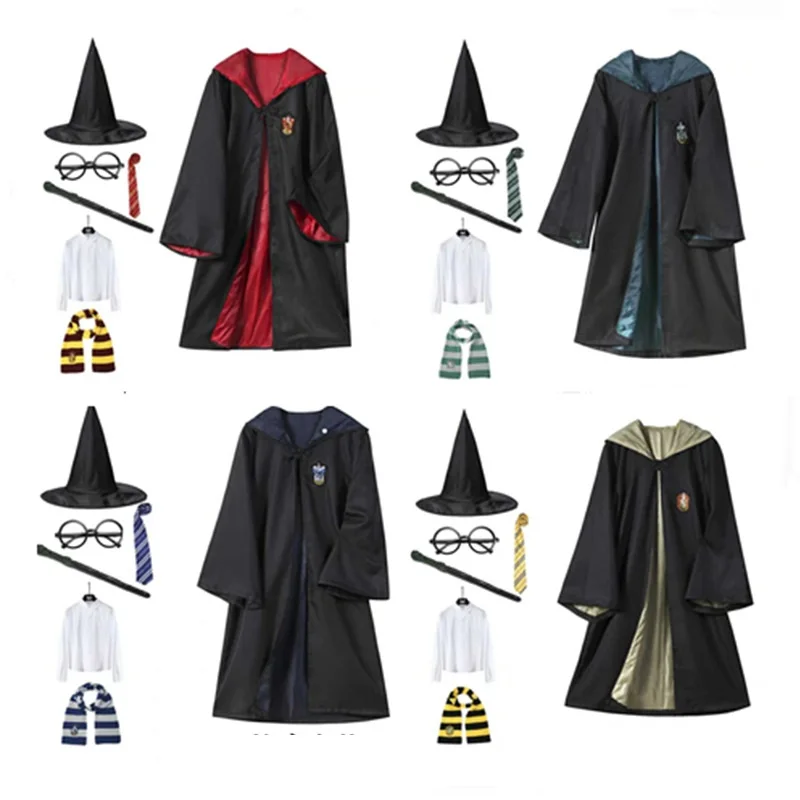 Harryypotter Costumi Cosplay Bambini Adulti Abiti Magici Mantello Gonne Hermionegranger Costumi Slytherin Gryffindor Accessoriregali