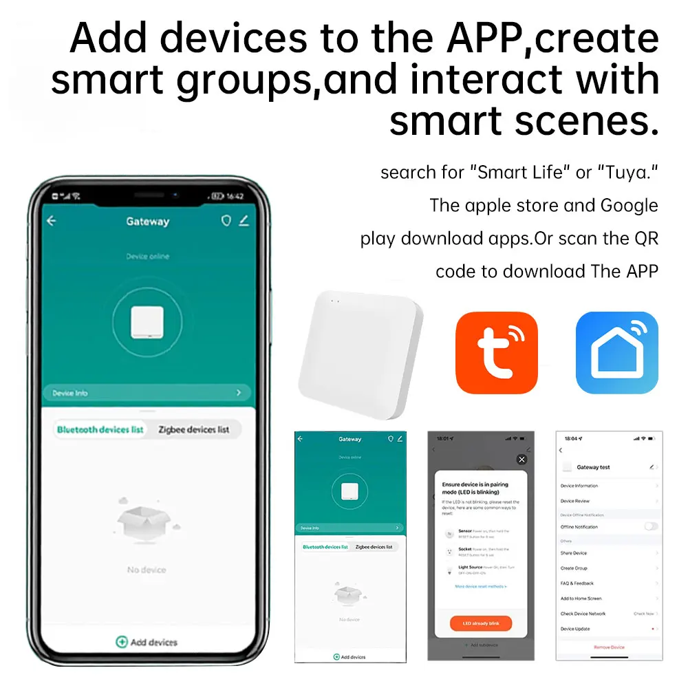 Tuya 다중 모드 ZigBee 블루투스 게이트웨이 허브 무선 스마트 홈 가전 원격 컨트롤러 브리지 알렉사 구글 홈 지원