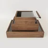 Black Walnut Display Case Solid Wood Glass Cover Organize For Jewelry And Sundries Dustproof Transparent Elegant Dresser Display 3
