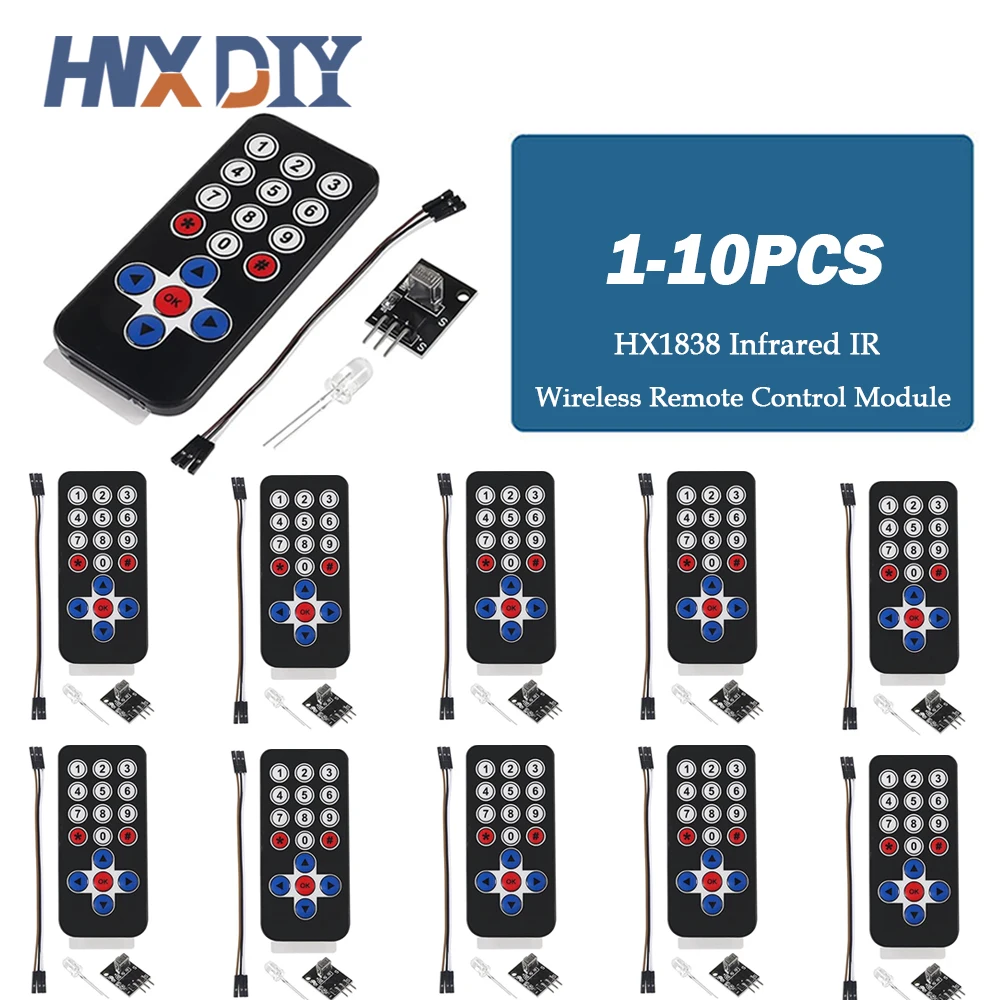 1-10sets-Infrared-IR-Wireless-Remote-Control-Module-Kits-DIY-Kit-HX1838 ...