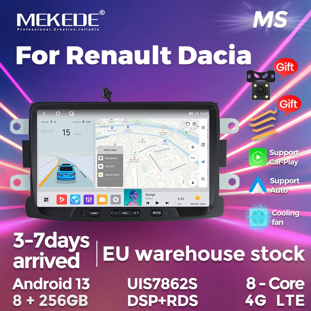 Autoradio Android13 Autoradio Per Dacia Sandero Duster Renault Captur Lada Xray 2 Logan 2 Lettore Multimediale Per Wireless Carplay