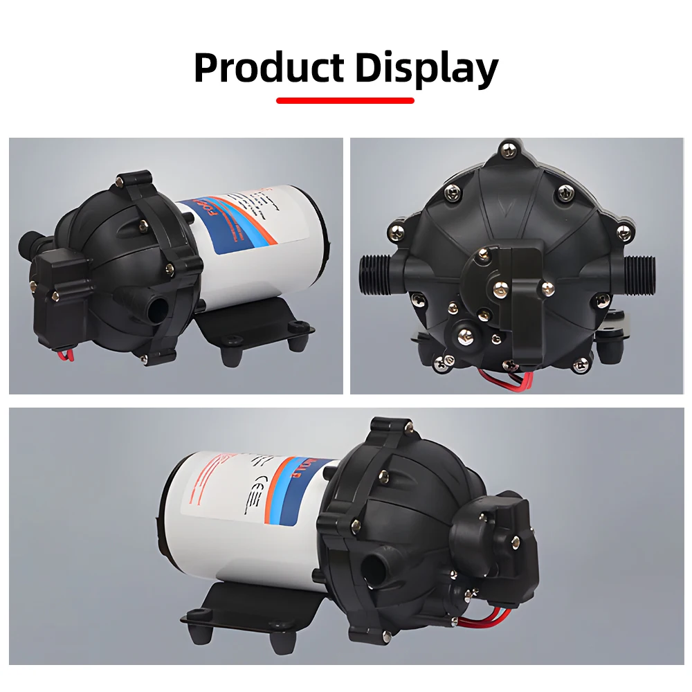 Water Pressure Diaphragm Pump 12V 24V 5-Chamber Self-Priming Pump 5.5GPM Water Transfer Pump 70PSI with Strainer Hose Water Pressure Pump