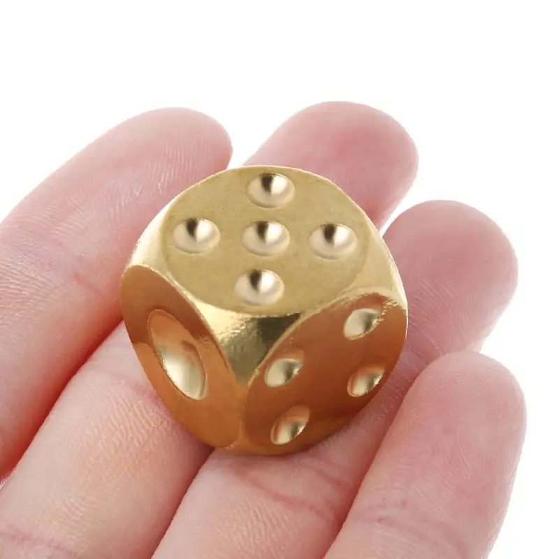 1Pc 20mm 0.78In Funny Decider Board Game Party Game Props Dices Solid Brass Polyhedral Club Bar Dice Playing Game Tool Dropship
