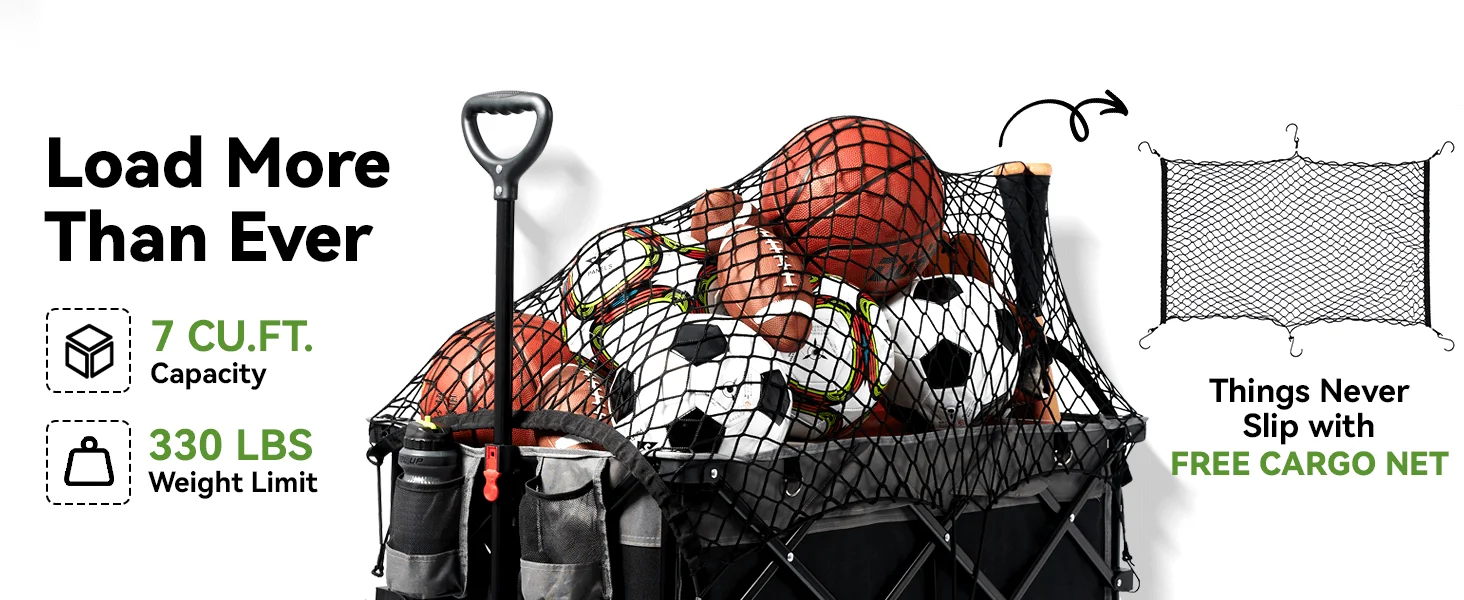large capacity with cargo net