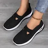 Women's Casual Flying Knit Shoes Soft Bottom Large Size Beijing Old Style Flat Bottom Shoes Comfortable Breathable Mom Shoes
