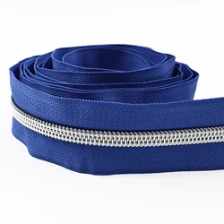 Nylon Zippers Silver Teeth Roll for Sewing and DIY Tailoring Accessories (25 - Silver)