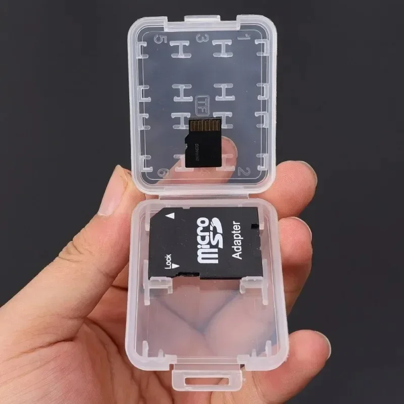 5-1pcs 8 in 1 Protector Holder Plastic Transparent mini For SD SDHC TF MS Memory Card Storage Case Bag Memory Card Protecter Box memory card protector