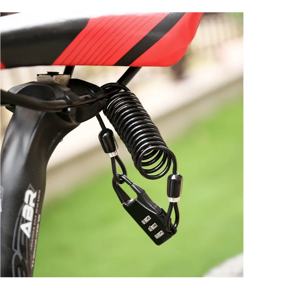 Nuevo casco de montaña con cable de seguridad para bicicleta, motocicleta, bicicleta eléctrica, portátil, con contraseña y cable de bloqueo_voghion.com