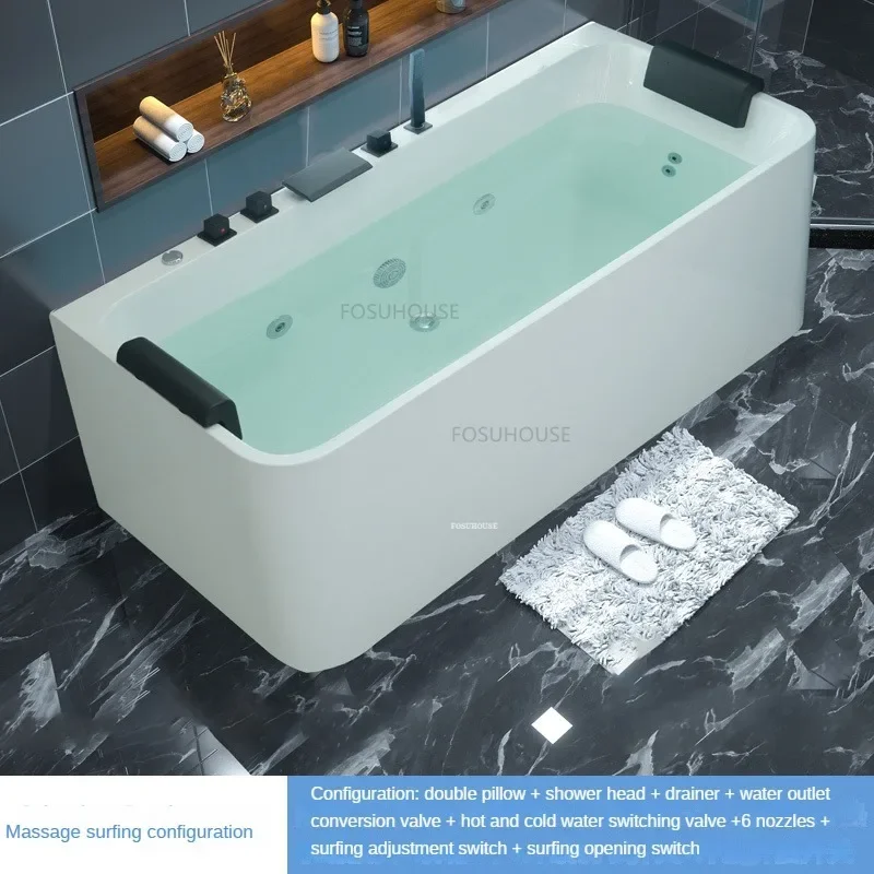 Minimalist Household Upscale Whirlpool Bathtub Modern Creative Design Acrylic Bathtubs Bathroom Fixture Adult Portable Bathtub 5