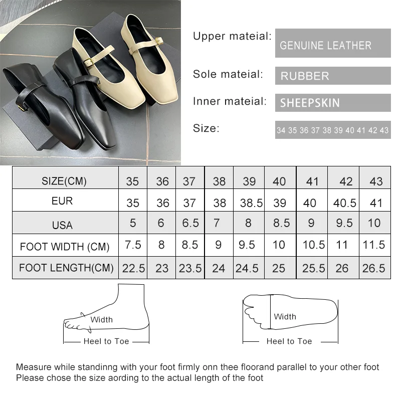 DIMANYU Women's Shoes Spring 2024 New Genuine Leather Ballet Women's Shoes Fashion Buckle Mary Jane Shoes Women's