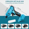 280°C 100W Cordless  Hot Melt Glue Gun Portable Rechargeable with 10pcs 11mm Glue Sticks DIY Repair Tool For Makita 18V Battery 2
