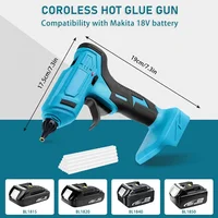 280°C 100W Cordless  Hot Melt Glue Gun Portable Rechargeable with 10pcs 11mm Glue Sticks DIY Repair Tool For Makita 18V Battery 2
