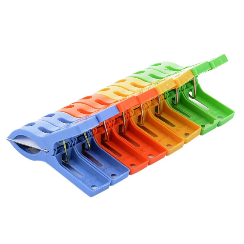 Large Hanger Clips Plastic Windproof Clothes Pins Spring Clamp Beach Towel Clothespins Quilt Clip 8Pcs/set windproof clips beach towel clips clothes pegs towel hanging clips