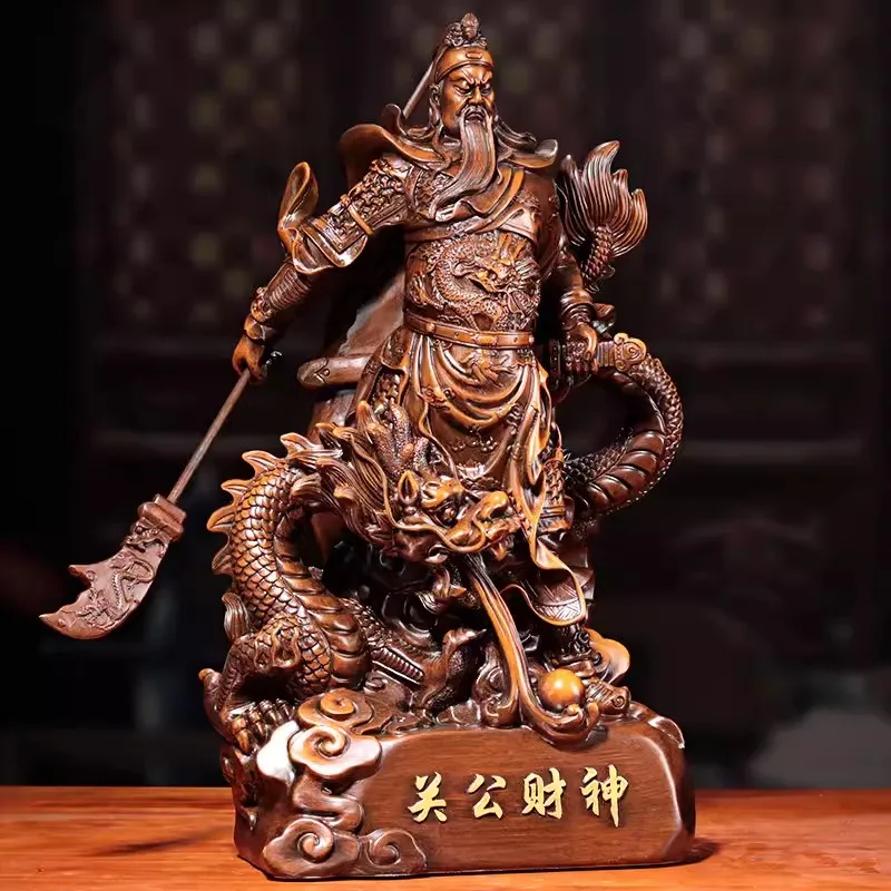 Guan Gong Statue for Home Decoration, Buddhist Resin Crafts, Buddha Statue, Wu Caishen Gift for Store Opening
