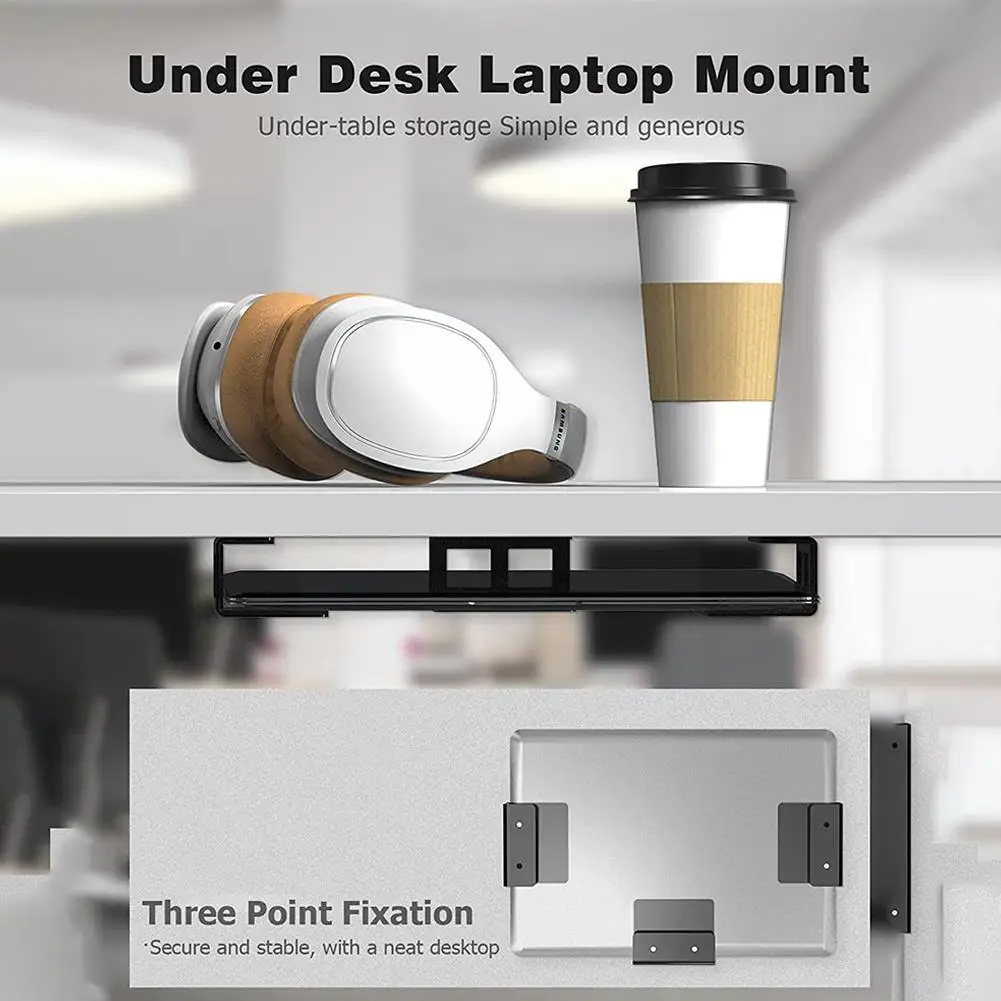 Wall Mount Laptop Stand Invisible metal Bracket Laptop Shelf For Under Desk Keyboards Wi-Fi Router Storage Holder Set desk organizer,storage organizer