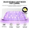 120W UV LED Nail Lamp Professional 30 LEDs Nail Dryer with 3 Timer Settings Rechargeable Manicure Lamp for Curing All Nails Gel 3
