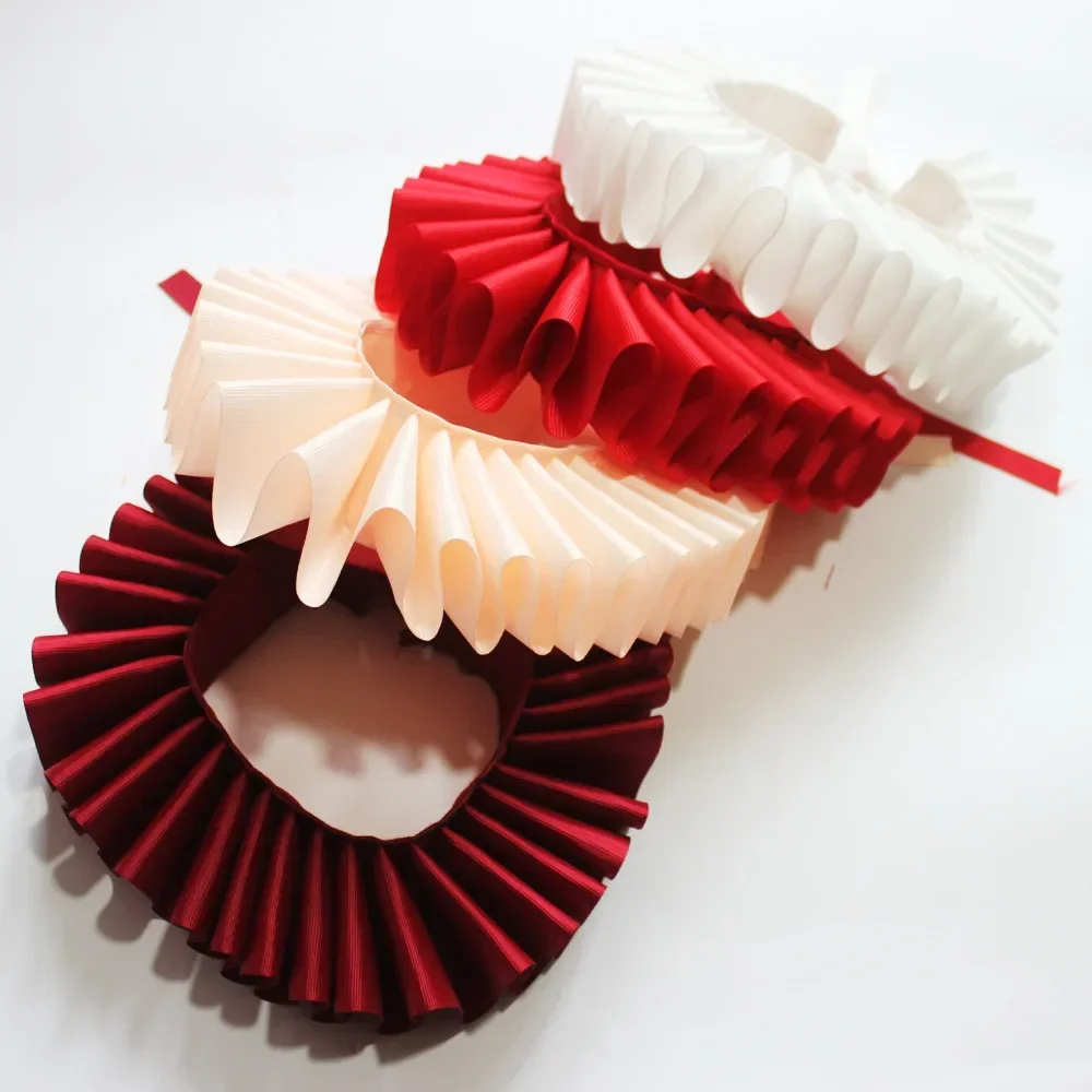 GRACEART Renaissance Elizabethan Ruffle Collar, wine red