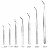 Non-slip Stainless Elbow Eyelash Curved Bent Tweezers Aquarium Jewelry Clip Medical Ear Wax Removal Forceps Pet Feeding Tool 6