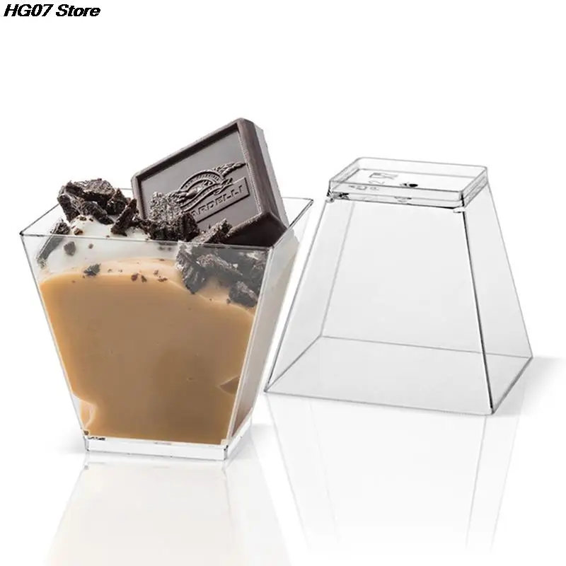 New 25pcs 60ML Disposable Dessert Cup Plastic Dessert Ice Cream Cup Party Supplied Smoothie