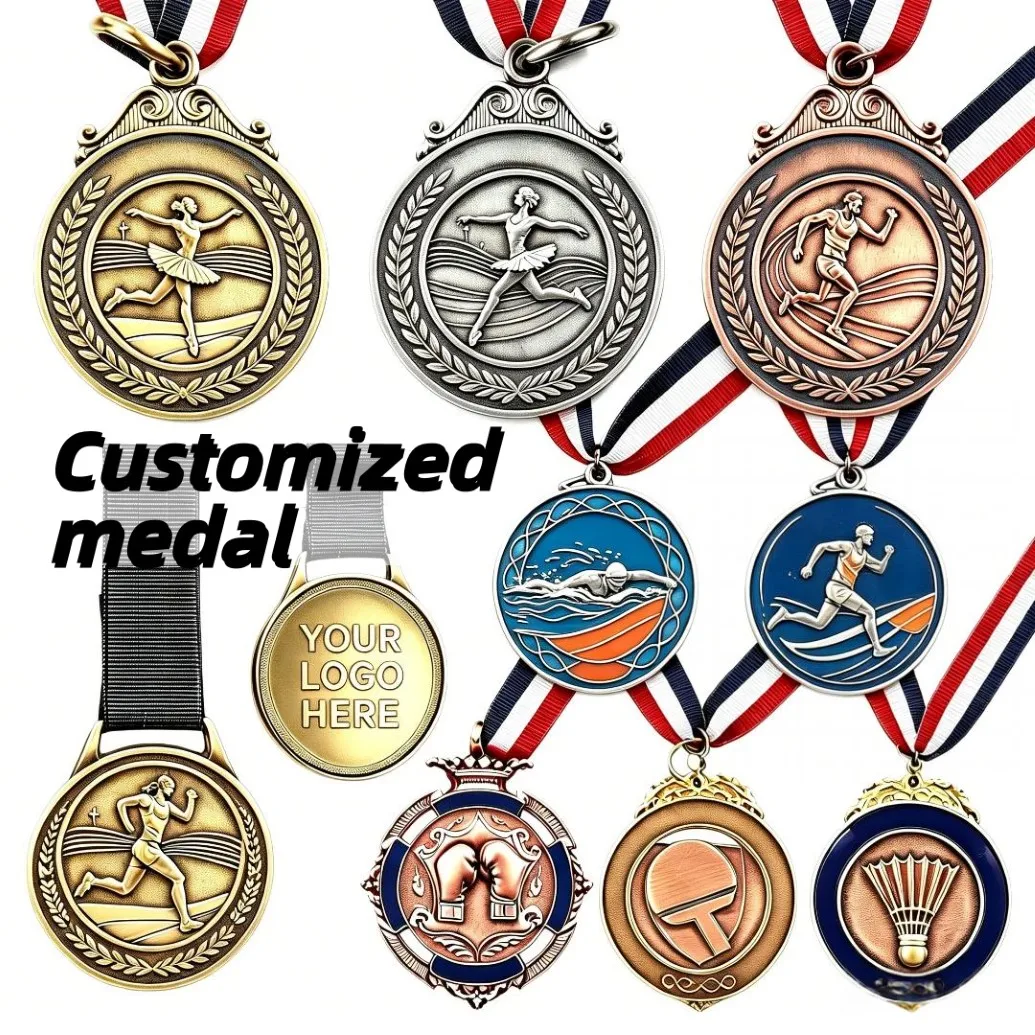 Medaglia Personalizzata per Premi di Competizione in Corsa, Danza, Nuoto, Boxe, Tennis da Tavolo, Badminton ed Eventi Sportivi