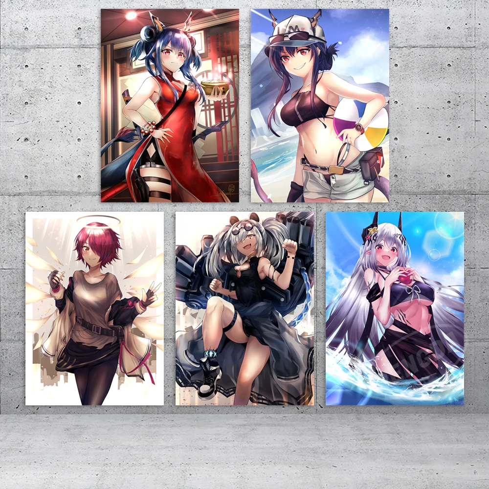

Canvas Arknights Paintings Game Wall Exusiai Artwork Skadi Home Decoration Poster Featet HD Prints Suzuran Pictures Living Room