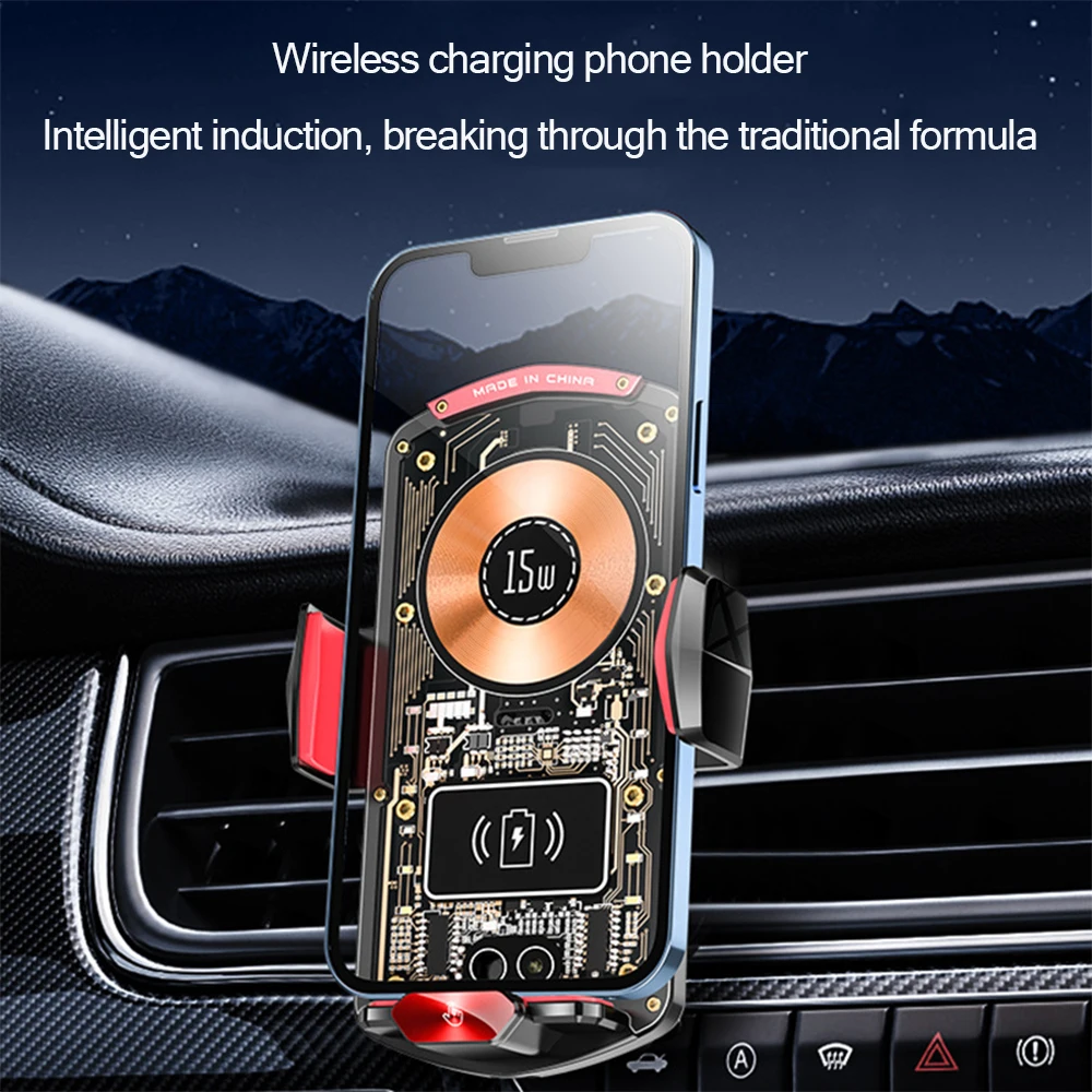 

Car mounted wireless charging bracket magnetic charger automatic induction electric opening and closing dual touch control light
