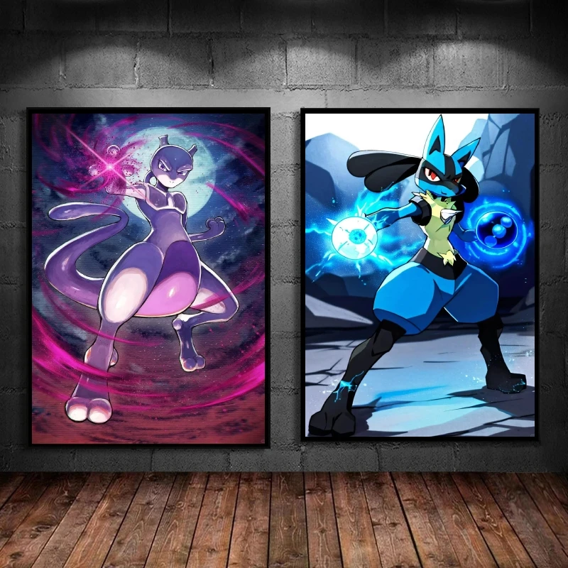 

Hot Anime Poster Pokemon Lucario High Quality Art Birthday Gifts Cartoon Character Picture Hanging Kid Action Figures Classic