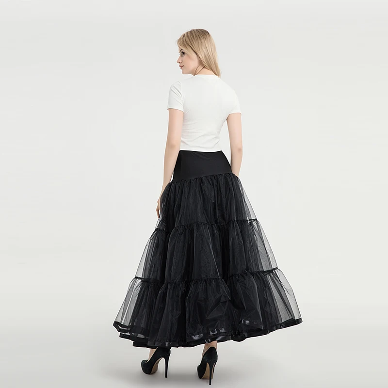 WOWBRIDAL Luxurious 95CM Long Ruffled Crinoline Petticoat for Vintage Bridal Dresses