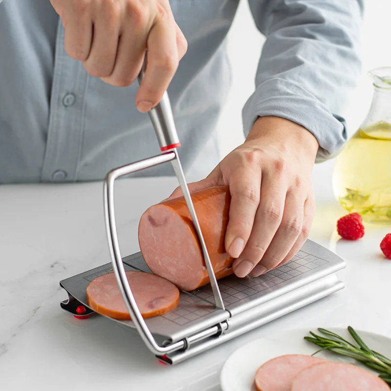 Stainless steel butter cheese ham dividing cutting machine slicers knife with scale kitchen tools bar accessories