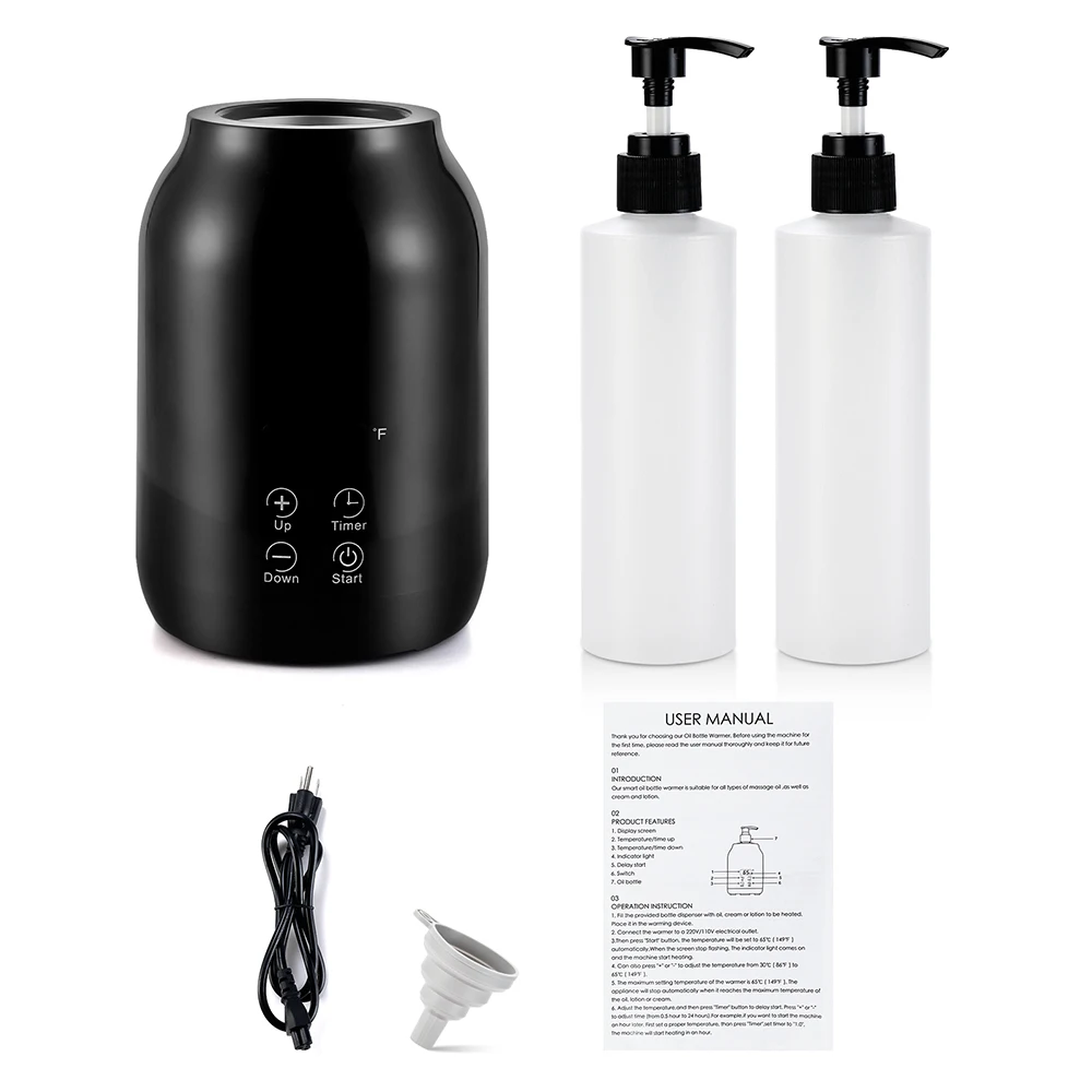 Essential Oil Heater LED Display Temperature Adjust Single Massage Oil Bottle Warmer Massage Oil Heater