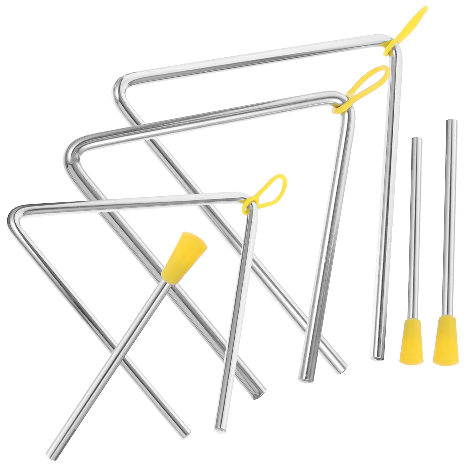 

3 Sets Music Percussion Instrument Triangle Striker Musical Triangles Practice Metal Teaching Aids