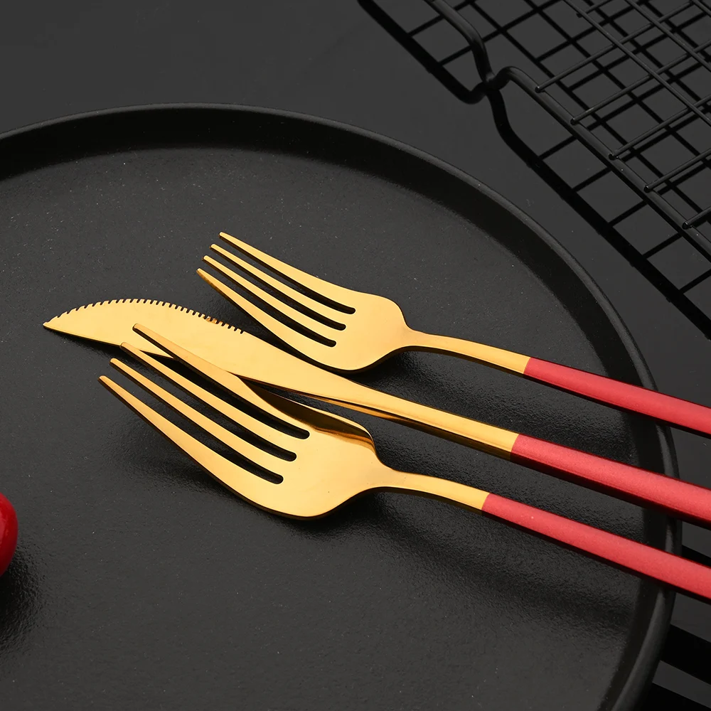 30-Piece Black Gold Cutlery Set 5