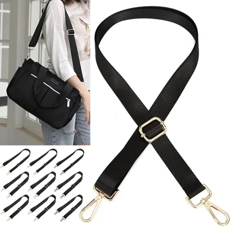 Fashion Black Nylon Shoulder Bag Strap Adjustable Replacement Detachable Belt for Women Men Messenger Bags Handle Handbag Belt