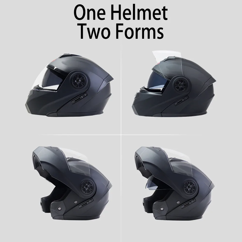 Bluetooth Motorcycle Full Face Helmet Men Women Safety Downhill Motocross Racing Modular Flip Up Helmet Casco Moto DOT Approved