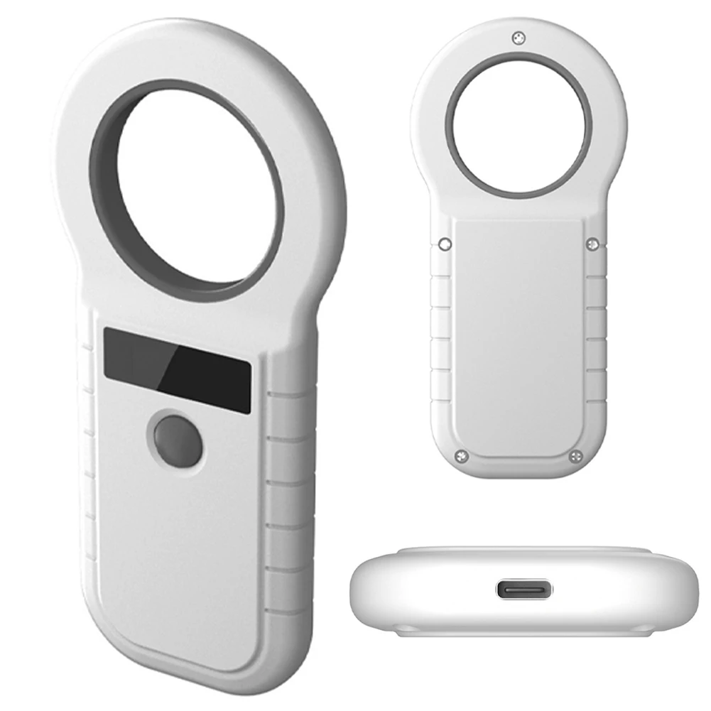 Pet Microchip Scanner 134.2kHz 125kHz Chip Transponder with Stable OLED Display Animal Tag Reader for ISO 11784/11785 FDX-B EMID