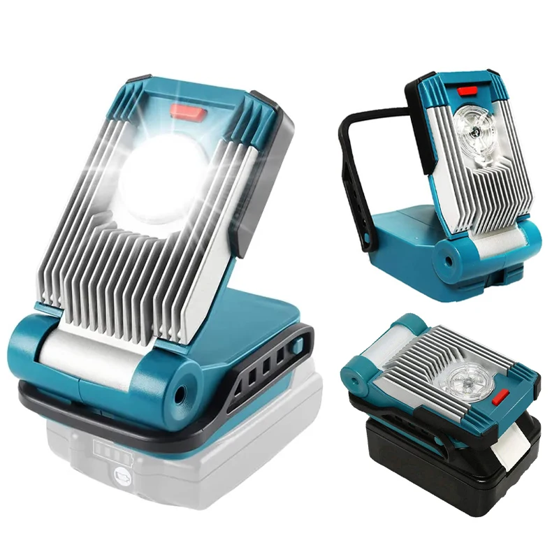 

9W 420Lumens Portable LED Work Light for Makita/Bosch/Dewalt/Milwaukee 18V Li-ion Battery Outdoor Cordless Tool Floodlight