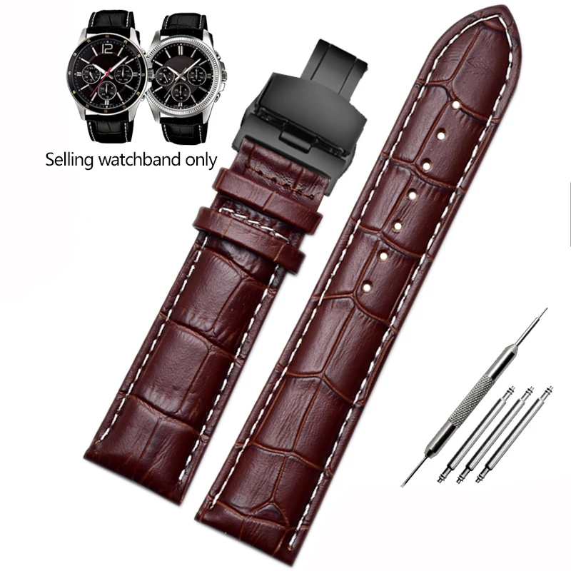 Premium Cowhide Leather Watch Strap - Business Style Bracelet, Available in 18mm, 20mm, 22mm