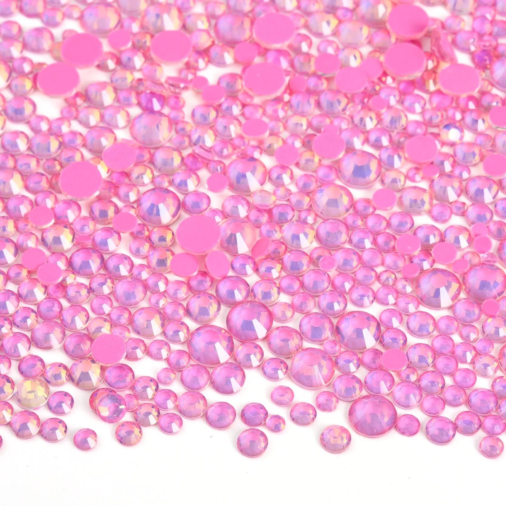 Light Pink GemStone Mix Non-Hotfix Flatback Rhinestones for Nail Art and Garment Decorations