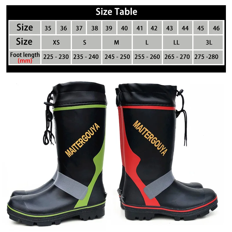 Fishing Boots Anti-slip Waterproof Spike Sole Rubber Rock Fishing Shoes High Rain Boots Toe Protection Hunting Shoes