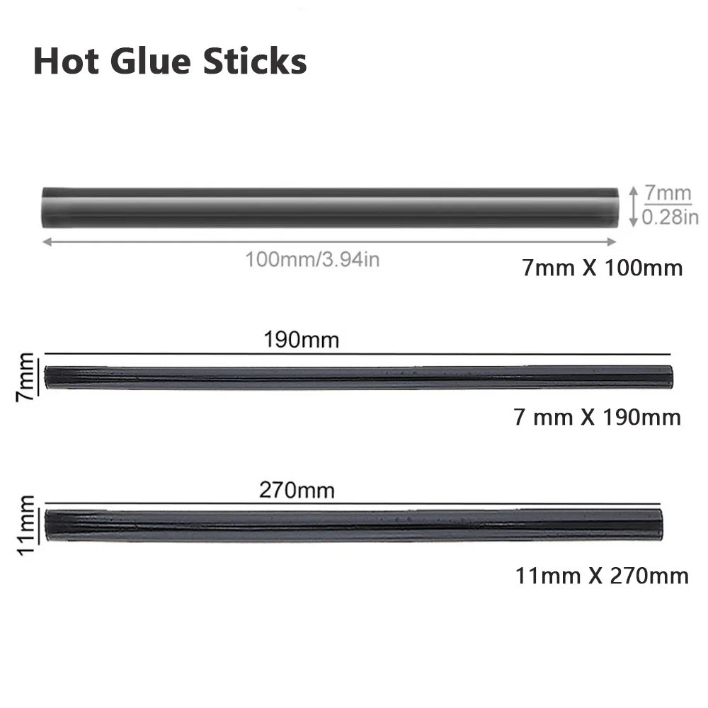 7mm / 11mm Hot Glue Stick Black Hot Melt Adhesive DIY Tools Glue Gun Silicone for Kitchen Bathroom Items 5-100pcs glue stick