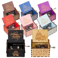 Wooden Hand Cranked Music Box, 18 Tone Music Box, Happy Birthday To You Theme, UV Painting, Birthday Gifts For Girlfriend 1