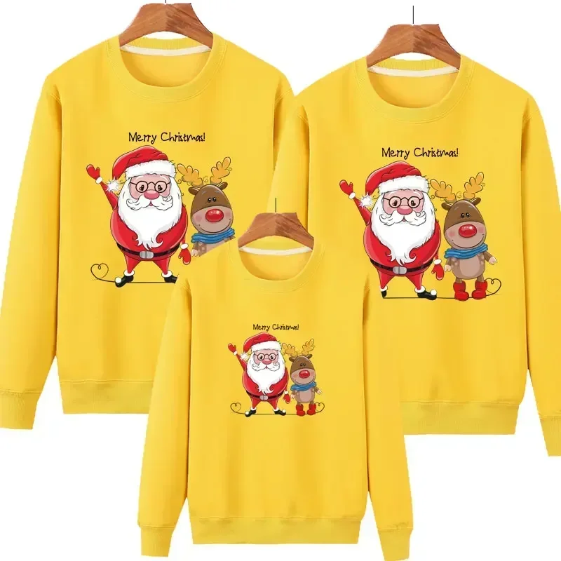 thumbnail image 5 of Camisetas de invierno para madre e hija, camisas con estampado de Papá Noel, conjuntos familiares a juego, sudaderas para padre e hijo, jerséis para pareja, ropa para niños, 5 of 5