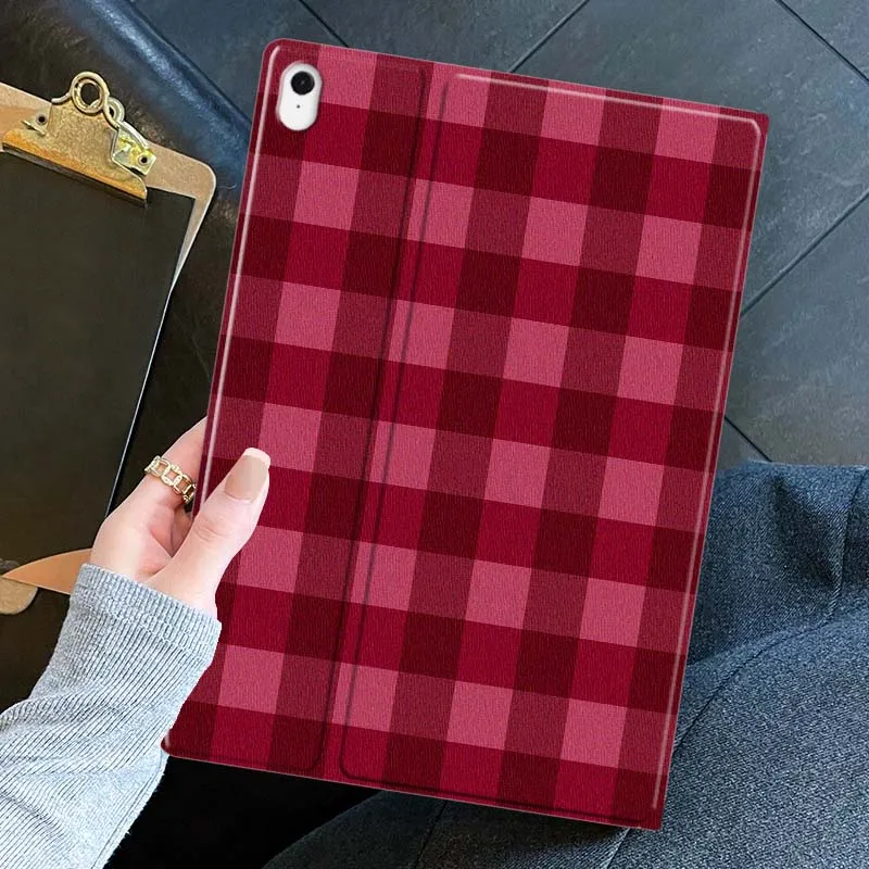 Creative Red Plaid Design Soft Tablet Case