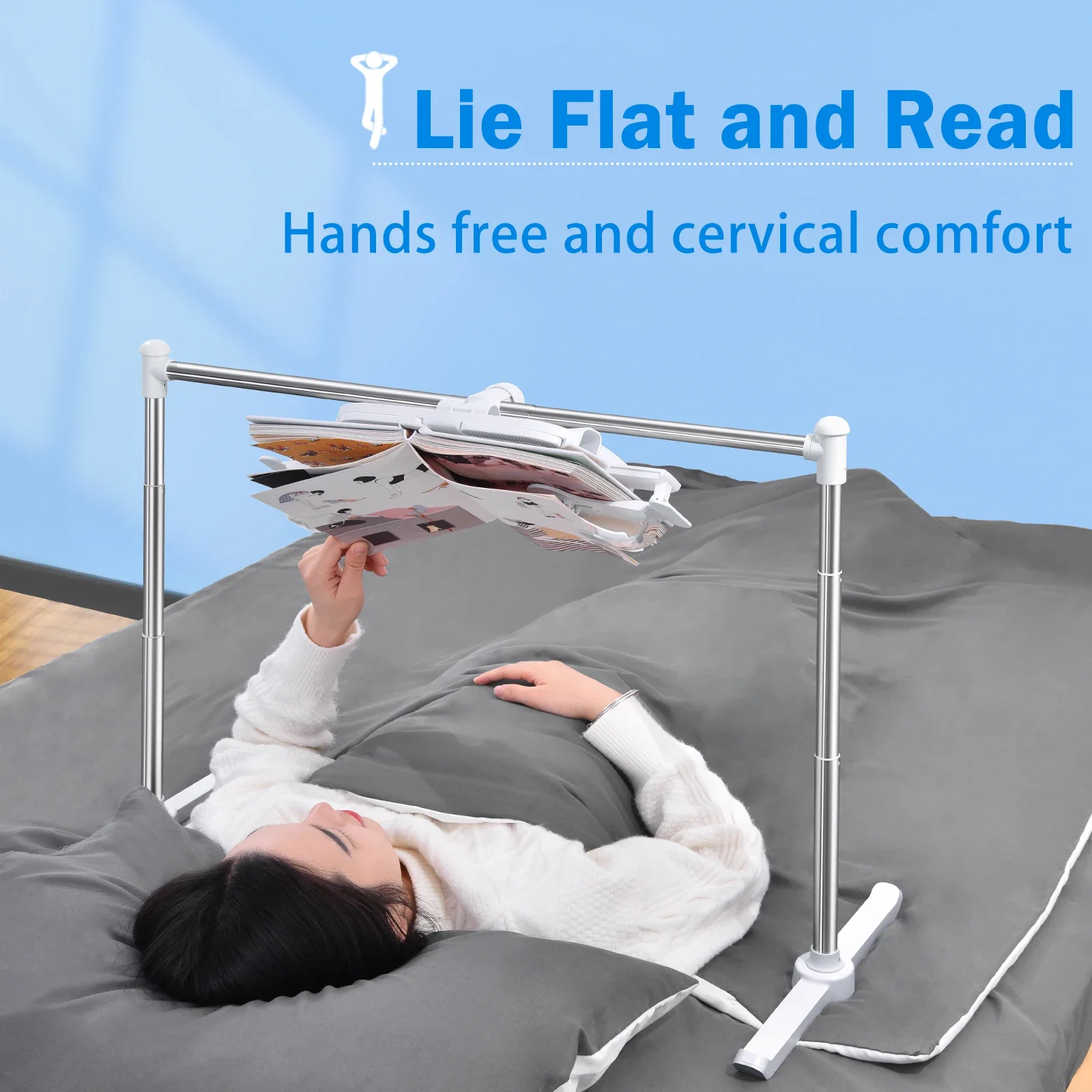 Oatsbasf-suporte Tablet Multifuncional Dobrável Suporte Pad de Leitura Book Rack Cama Sofá Preguiçoso Telefone Combinação Prateleira - Imagem 5