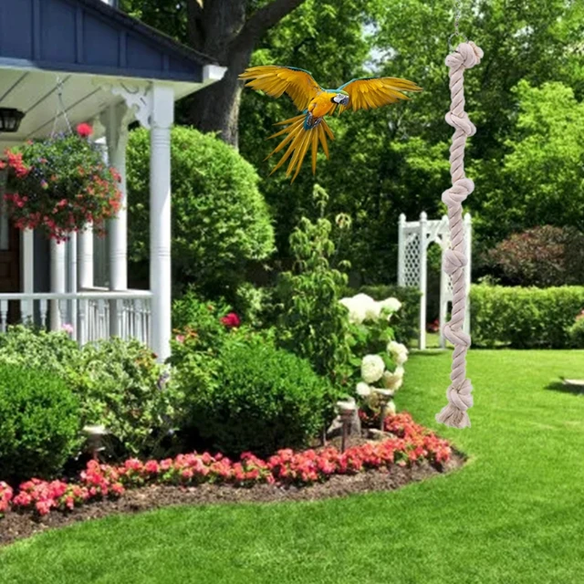 Hanging Cotton Rope Swing Cage with Knots 4