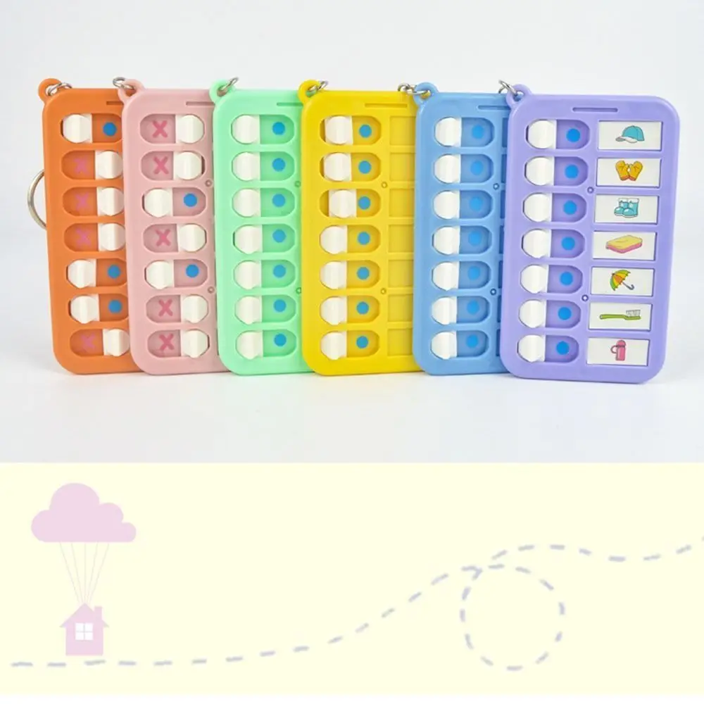 Self Discipline Punch Card Self-disciplined Good Habit Punch Card Schedule Memo Detachable Memorandum Boards Chores Checklist Keychain