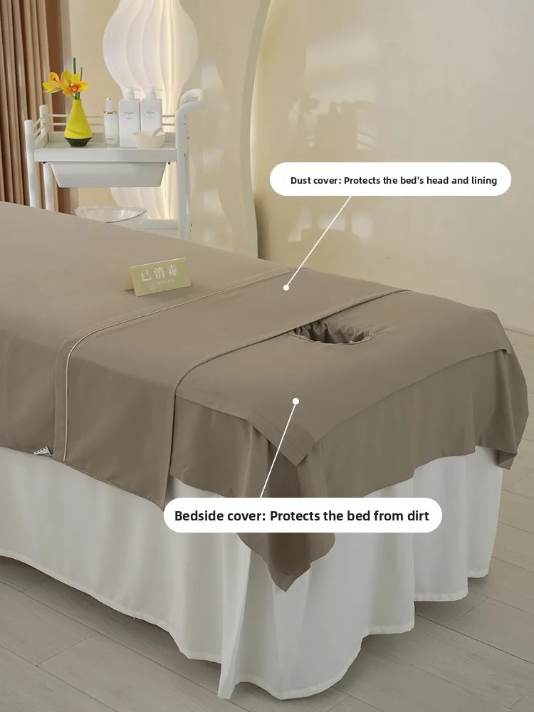 Easy Wa Beau Salon Massage Bed Cover Single Piece Large Hole One-Piece Bedding Cover Modern Simple Sle Polyester Fabric