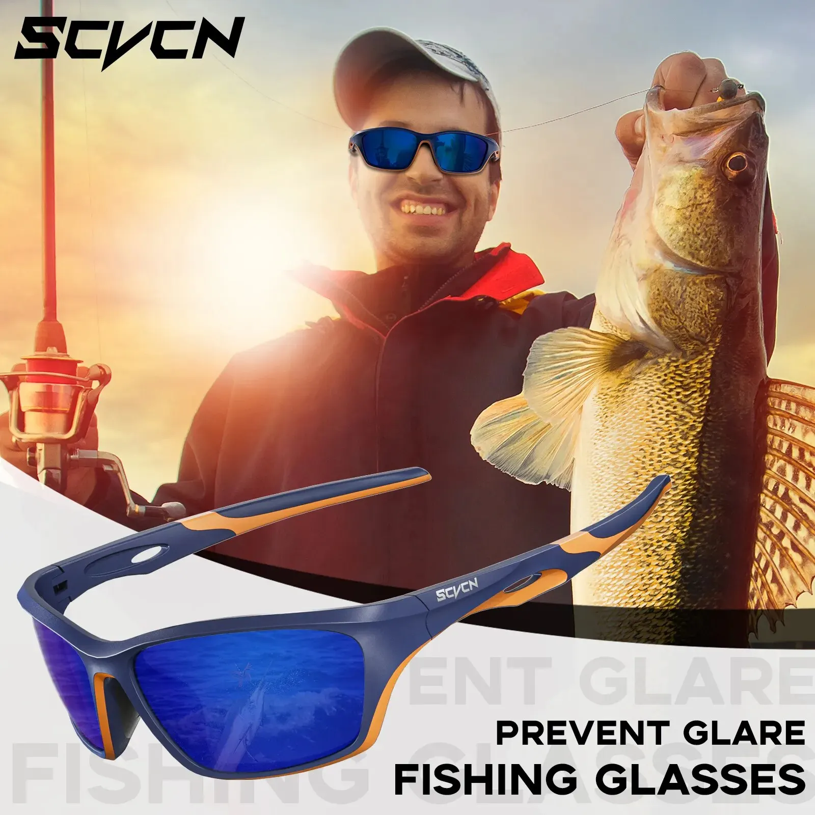 Scvcn Fishing Sunglasses Square Polarized UV400 Fishing Glasses For Men  Women Driving Golf Running Cycling Glasses Eyewear - AliExpress