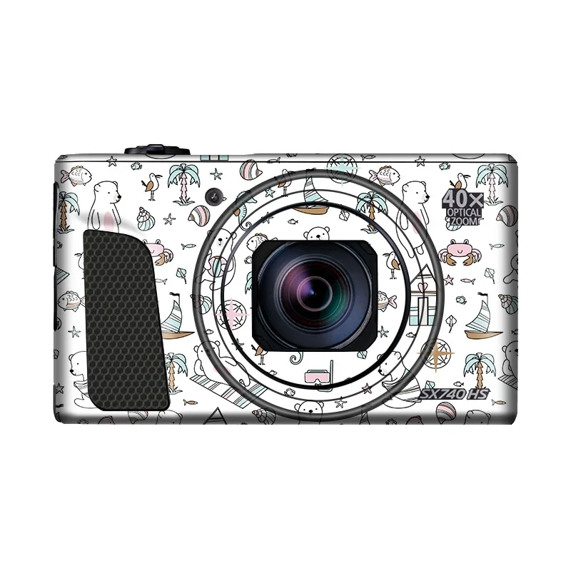 Canon PowerShot SX740HS 데칼 스킨 카메라 비닐 랩 필름 용 맞춤형 스티커 긁힘 방지 보호 코트 SX740 HS
